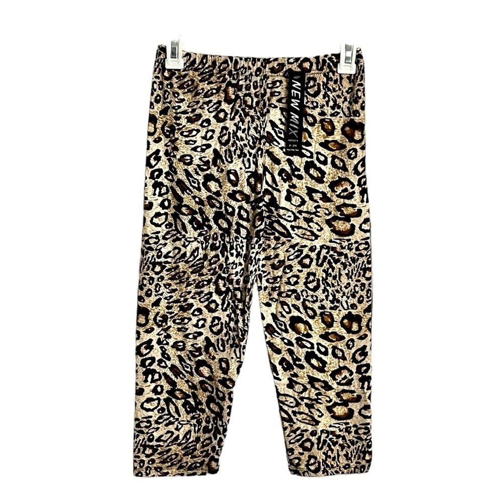 New Mix Leopard Print Buttery Soft Capri Leggings One Size